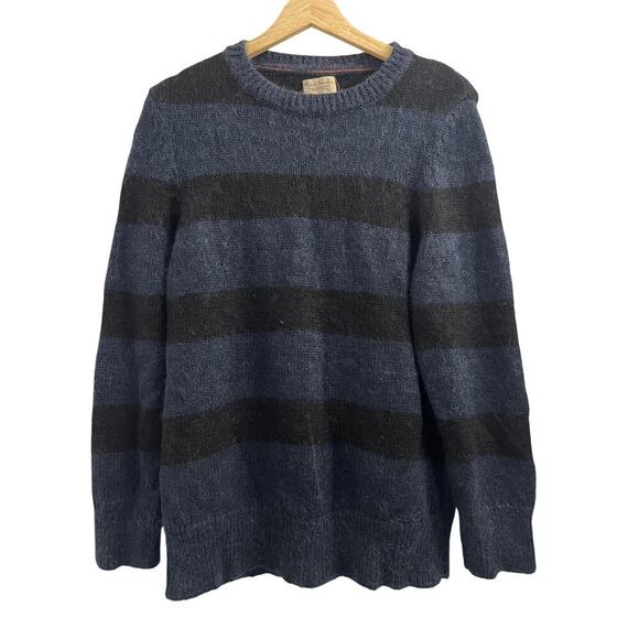 Nudie Jeans Hampus Striped Mohair Blend Sweater Black Navy Stripe size M - Picture 2 of 6